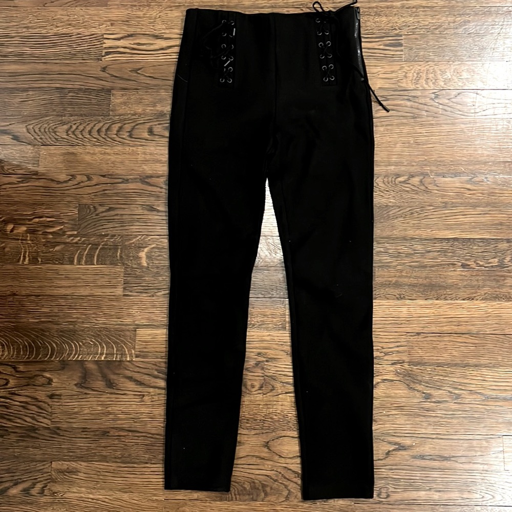 Zara Trafaluc Legging Collection With Laced Up Front Size M